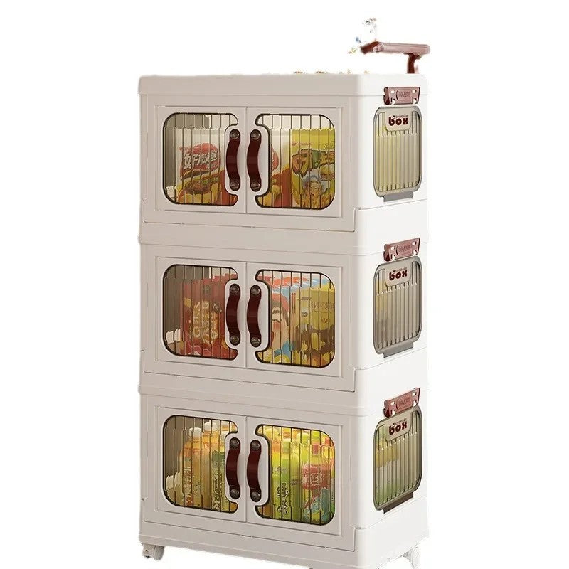 Small Cart Kitchen Bathroom Living Room Bathroom Bedroom Movable and Foldable Multi-layer Storage Rack