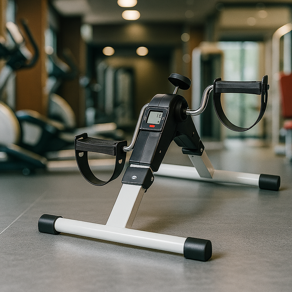 Portable Foldable Mini Cycle Arm And Leg Exercises with digital meter.