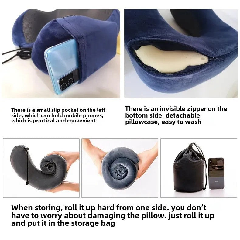 Neck Pillow Travel U-Shaped Print Pillow Comfortable Supportive
