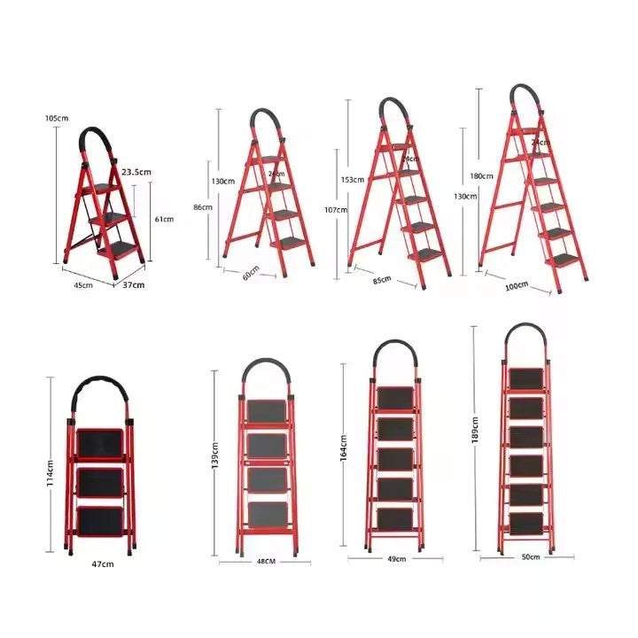 Wholesale DDP 3-step Powerful Portable Foldable Steel Ladder
