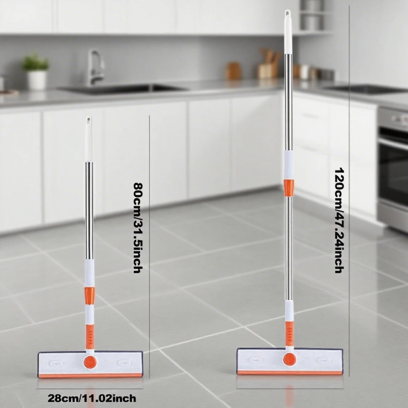 2in1 Window Squeegee Cleaner with Extension Pole,Telescopic Window Washing Equipment 180°Adjustable Head, Glass Cleaning Tools