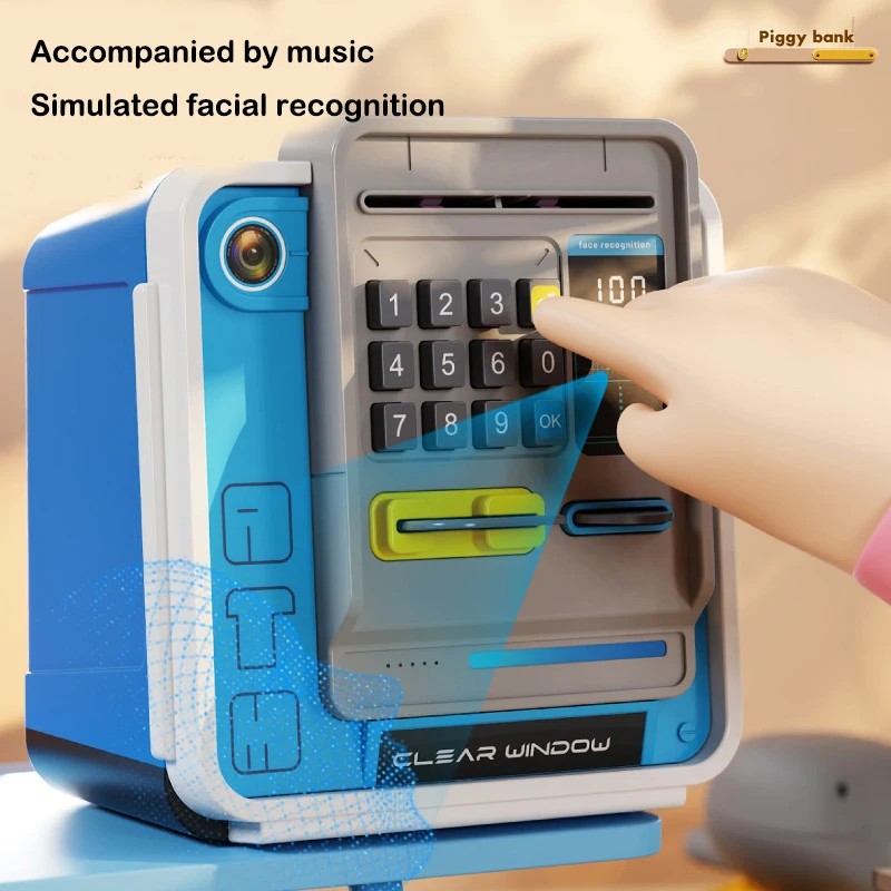 New ATM Machine Safe Box Money Bank Electronic Piggy Bank Automatic Code Key Lock