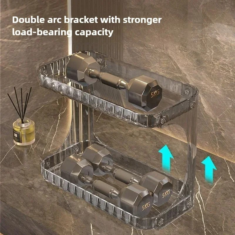 Bathroom Storage Rack Toilet Double Layer Cosmetics Storage Box Washstand Organizer Desktop Shelf Rack bathroom accessories