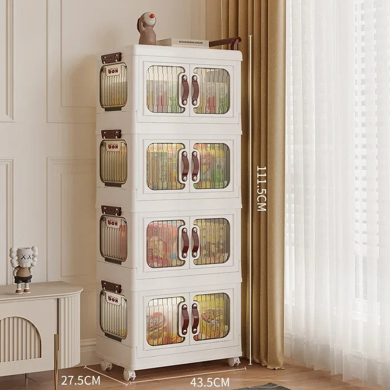 Small Cart Kitchen Bathroom Living Room Bathroom Bedroom Movable and Foldable Multi-layer Storage Rack