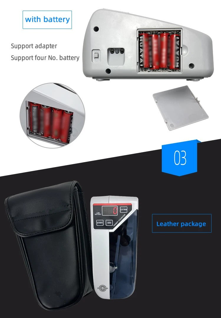 V30 with UV Light Portable Mini Handy Bill Cash Note Counting Machine