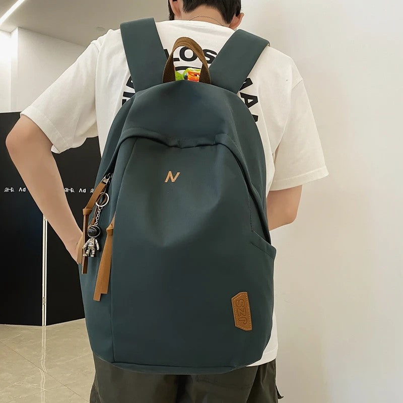 Fashion Man & Women's Nylon Cloth Solid Color Student Schoolbag