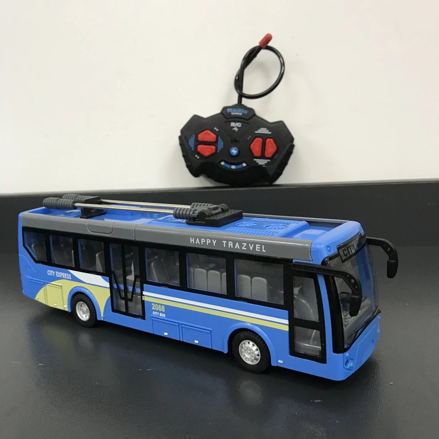 New Children Toy Car Charging Remote Control Car Wireless Remote Control Bus Tourist Sightseeing Bus Boy Toy Gift