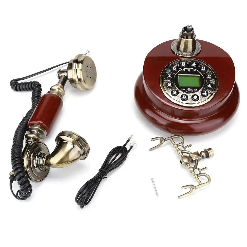 -European Retro Style Telephone Old Fashioned Phone Push Button Dial Desktop Wired Fixed Phone For Home Hotel Office Business