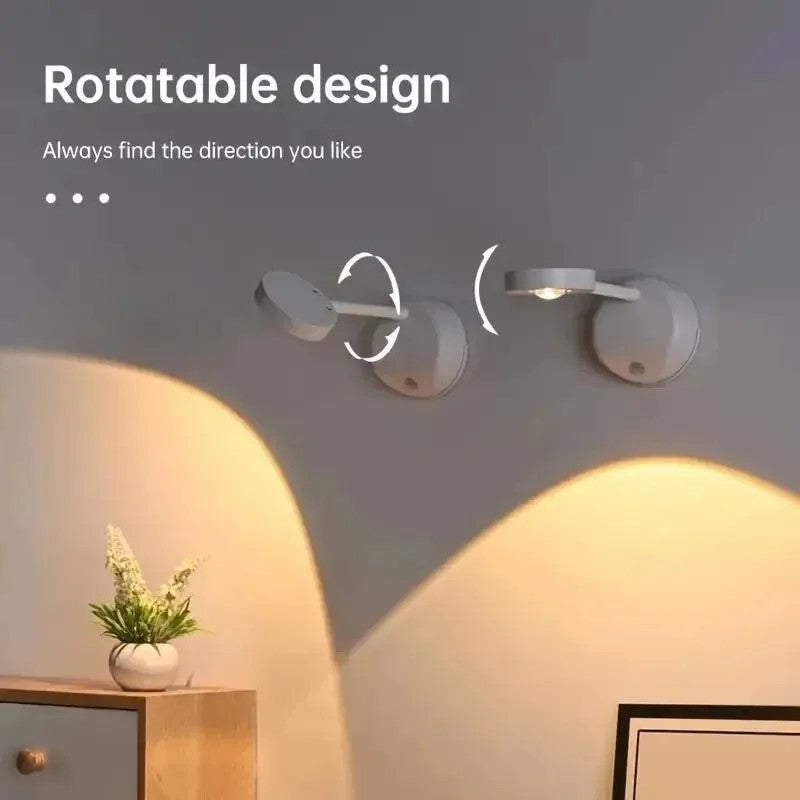 LED Motion Sensor Night Light Wireless USB Rechargeable with Remote Magnetic Wall Mount Indoor Lighting for Bedroom Hallway