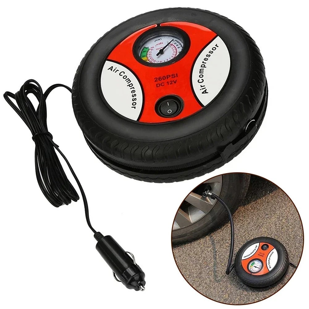 12V Car Tire Inflatable Pump Car Air Compressor Tire Inflator Air Pump 260psi Auto Tyre Inflator Pump Tire Inflation Pump
