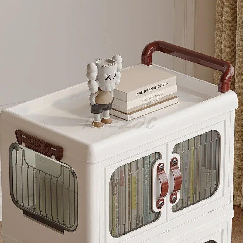 Small Cart Kitchen Bathroom Living Room Bathroom Bedroom Movable and Foldable Multi-layer Storage Rack