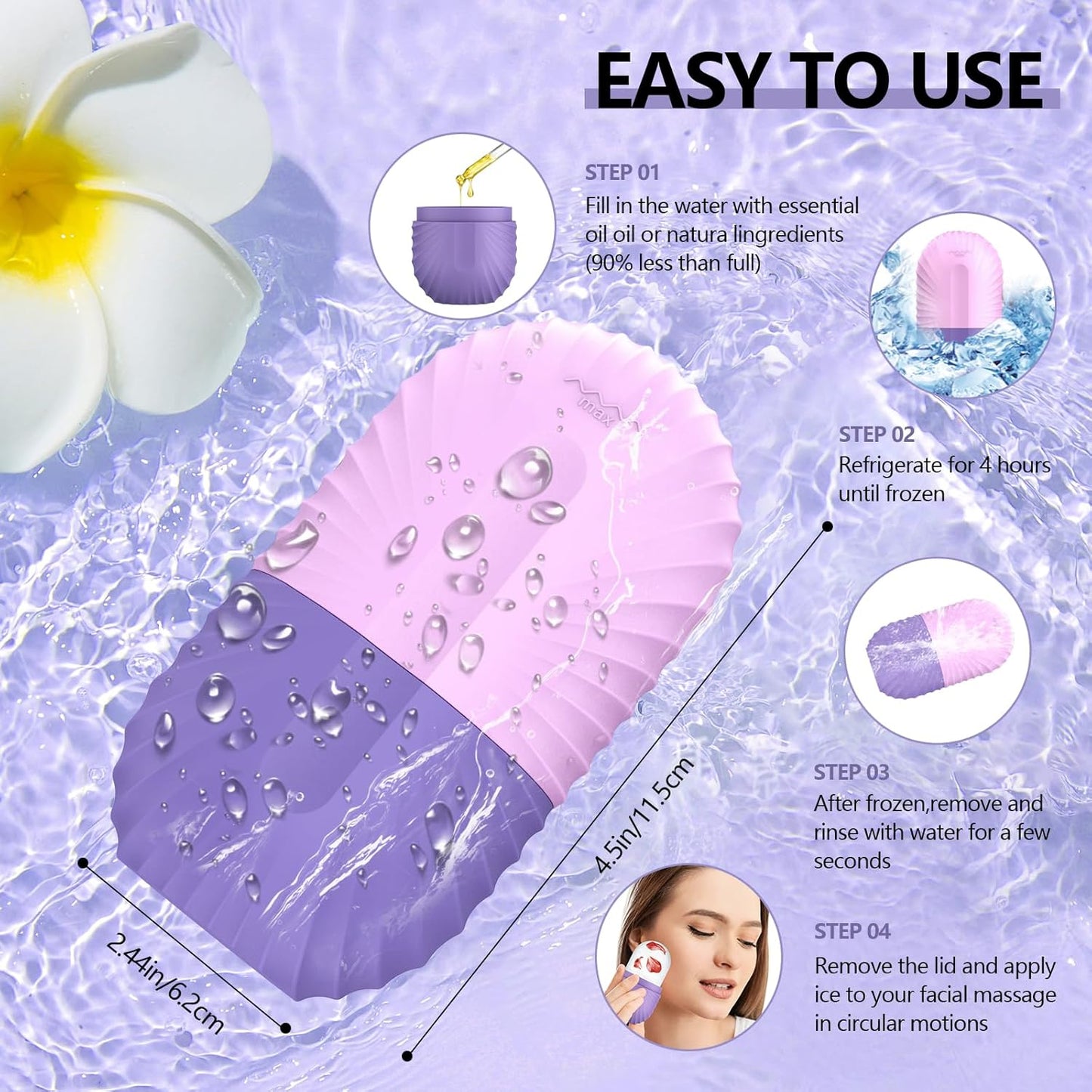 Face Icers Reusable Ice Cube Roller for Shrink Pores Anti Wrinkle Reduce Puffiness