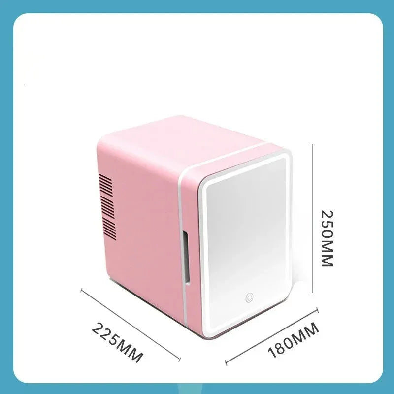 Mini Frigo Makeup Custom Portable Small Pink Refrigerator Cosmetic Skin Care Beauty Fridge With Led 4 Liter Mirror for Room