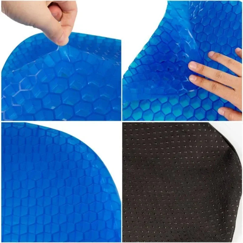 Double Layer Honeycomb Gel Seat Cushion, Breathable Chair Pad, Non-Slip Cover, Office, Home, Wheelchair, Cars