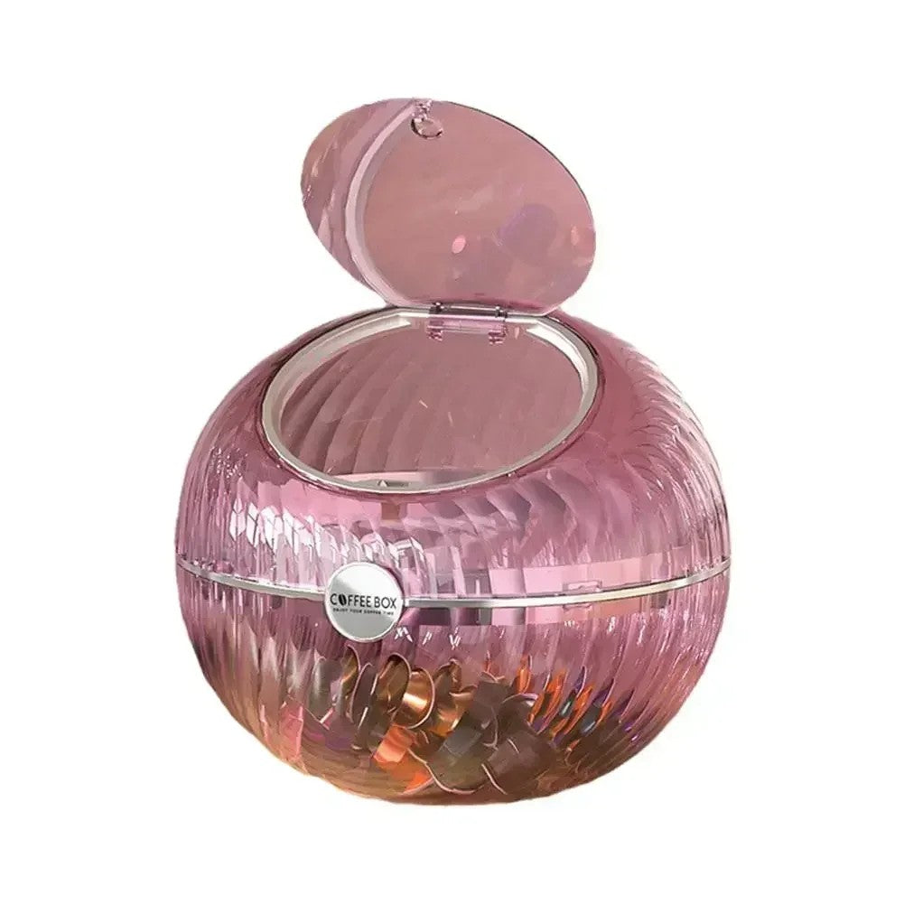 Transparent Spherical Coffee Capsules Storage Box Large Desktop