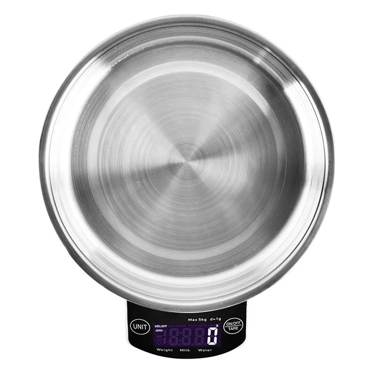 Digital Kitchen Scale Baking Scale Measuring Stainless Steel Accurate 5kg/1G Electronic Food Scale for Baking Cooking Kitchen