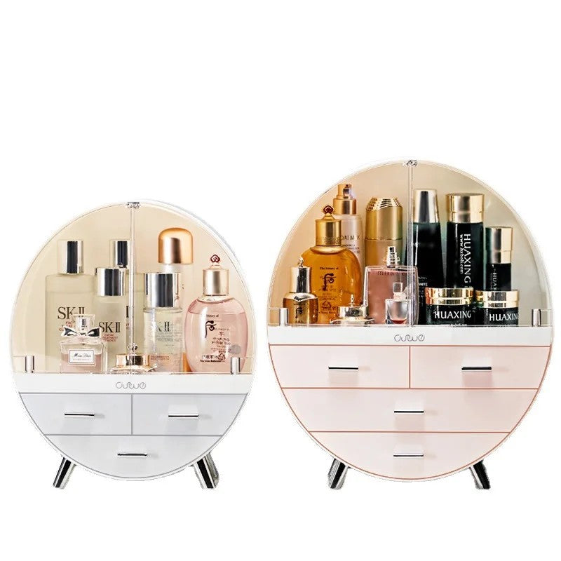 Makeup Organizer Brush Holder Cosmetic Storage Box with Dust Free Cover Portable Waterproof Lid Dust Proof Drawers for Lipstick