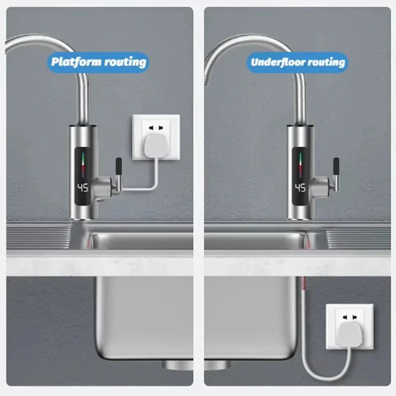 3000W 220V Electric Kitchen Water Heater Tap Instant Hot stainless steel Water Faucet Heater Cold Heating Faucet