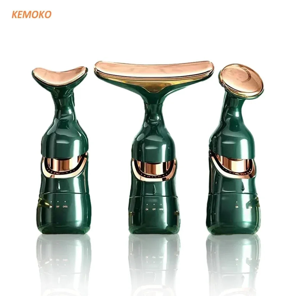 Neck Facial Lifting Massager 3IN1 Device Microcurrent Reduce Double Chin Vibration Face Anti Wrinkles Tightening Skin Care Tools