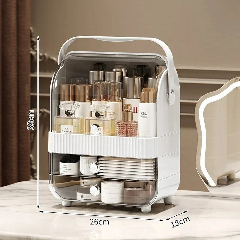 New Cosmetics Storage Box Premium Desktop Storage Dust-proof Skin Care Products Dresser Box Multi-layer Transparent Shelf