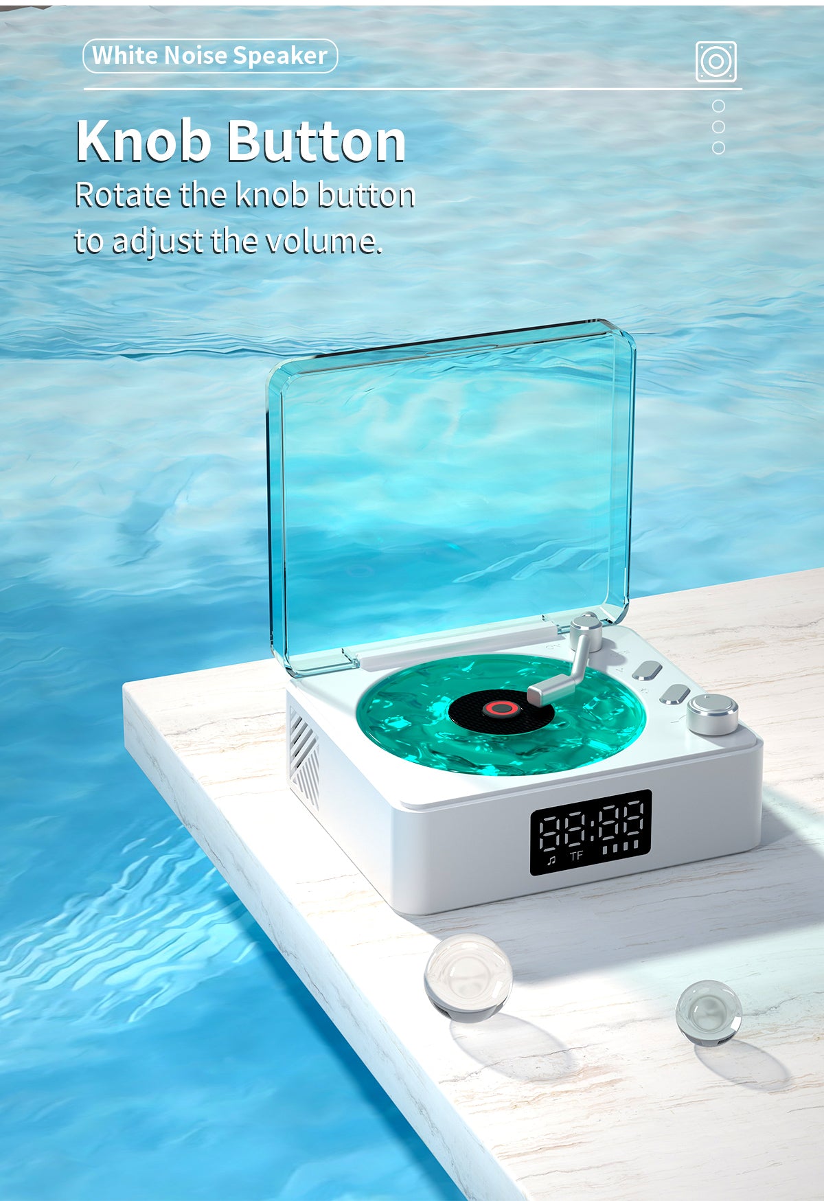 Mini Vinyl Player Sleep Aid Speakers White Noise Bluetooth Speaker Retro