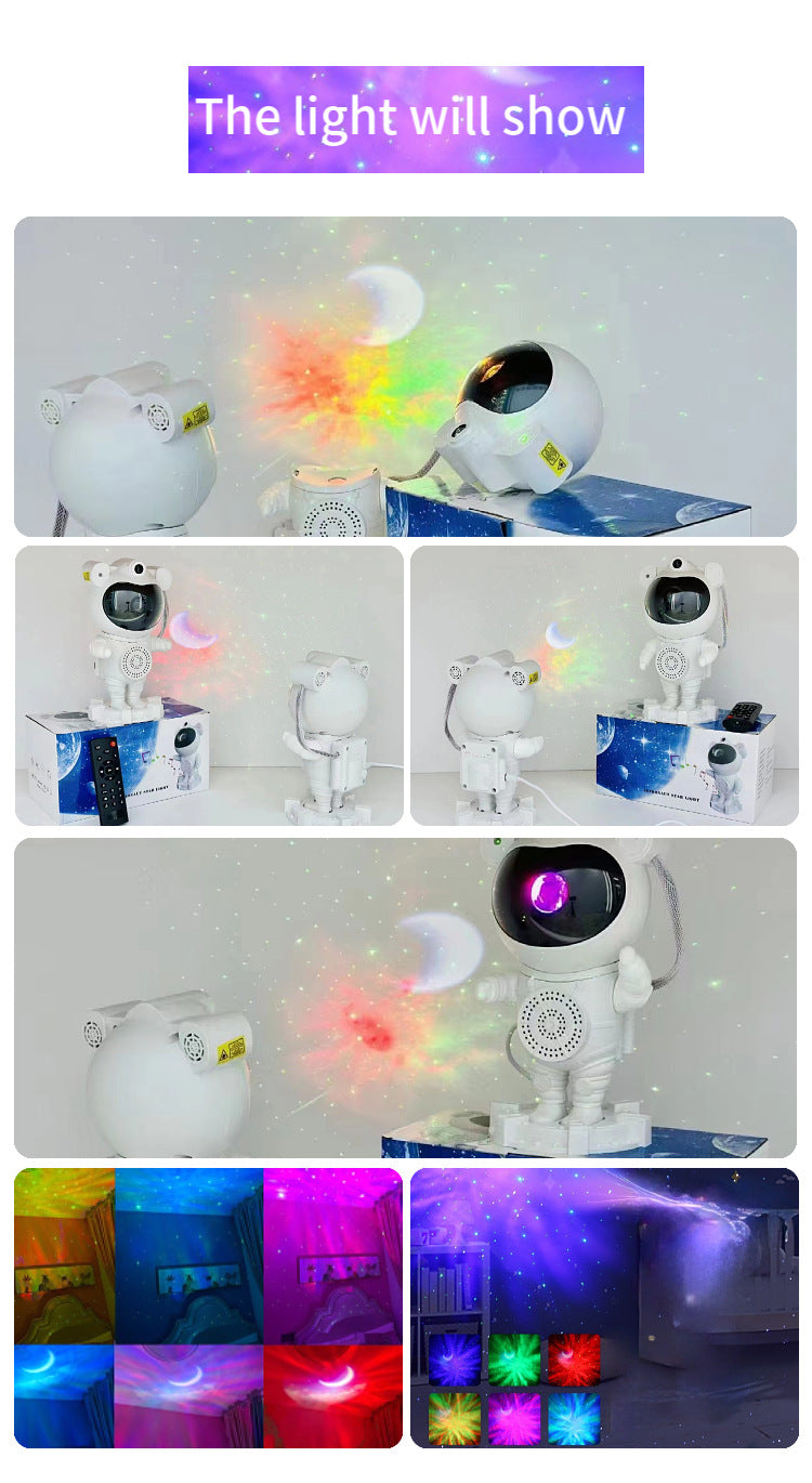 Night Light Laser Ambiance Lamp Bluetooth Speaker Astronaut Nebula Projector