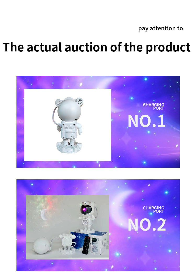 Night Light Laser Ambiance Lamp Bluetooth Speaker Astronaut Nebula Projector
