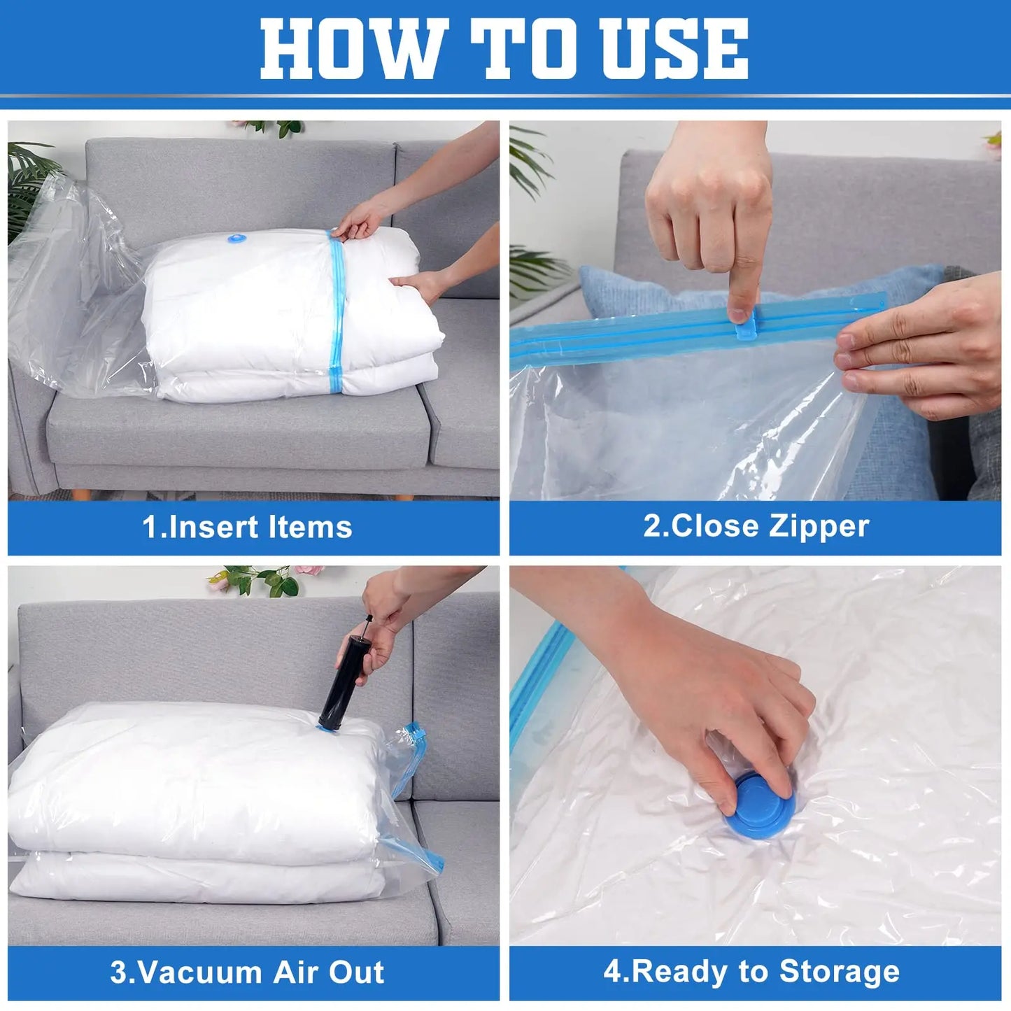 (50 x70) Transparent Vaccum Storage Bag