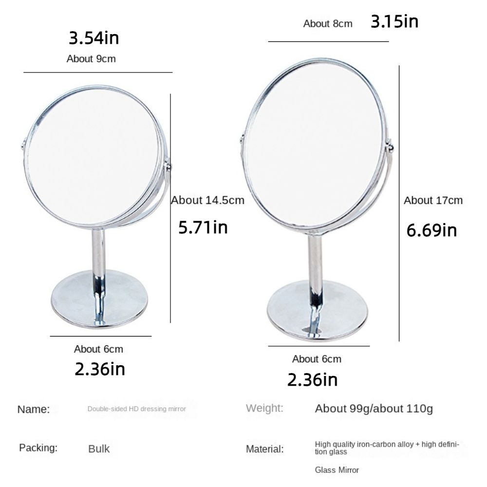 360° Rotatable Stand Makeup Mirror Desktop Double Cosmetic Mirror Oval Nordic Makeup Mirror Portable Small Mirror