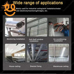 Industrial applications including monitoring camera, anti-theft window, air-conditioning, house ceiling, bracket fixing, and warehouse ceiling