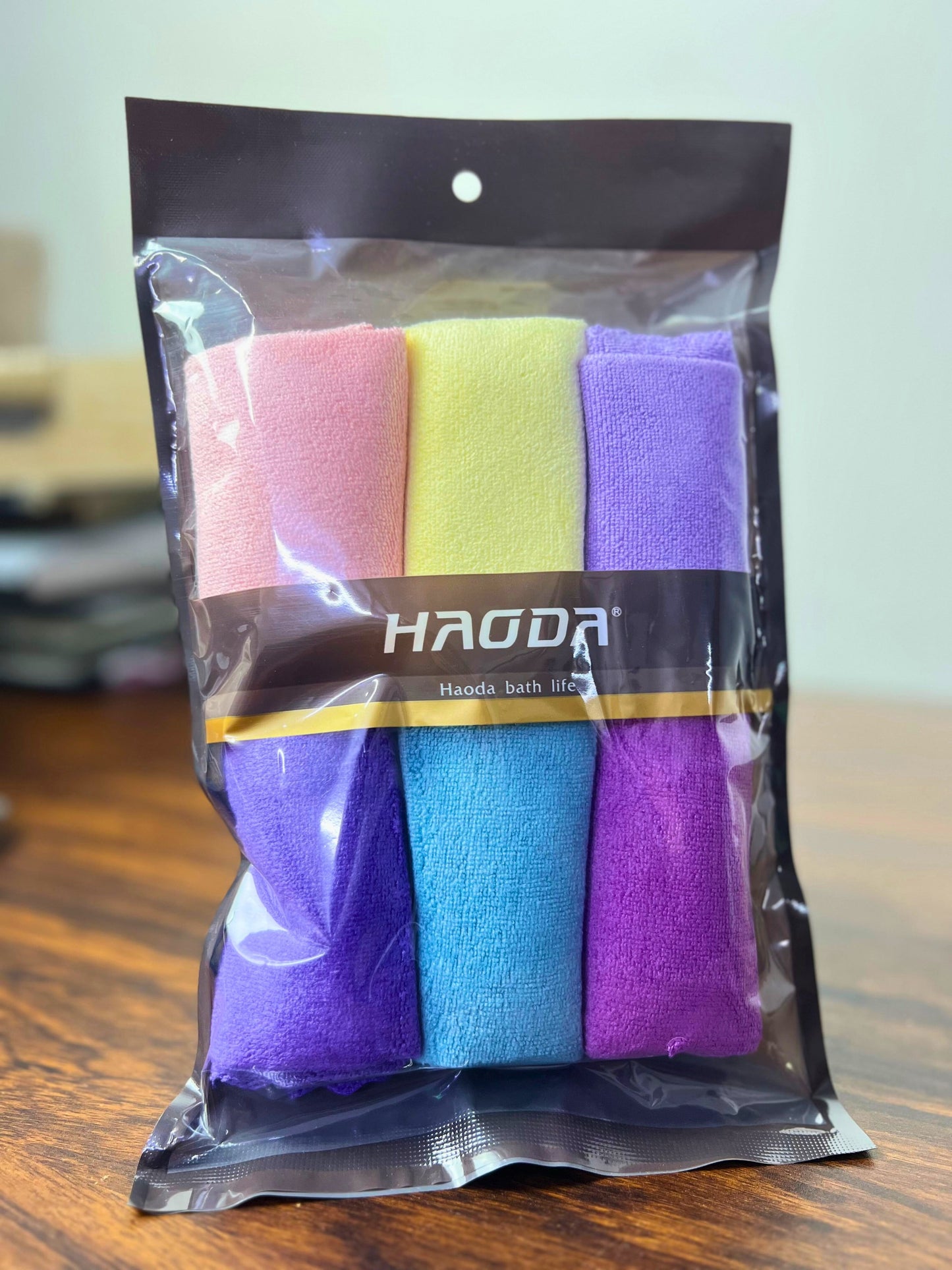 HAODA 6-Pack Microfiber Face & Body Washcloths – Quick-Dry, Lint-Free Towels for Bath, Gym, Travel & Makeup Removal