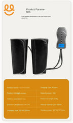 Black leg massager with remote control, leather milk silk exterior, Lise velvet interior