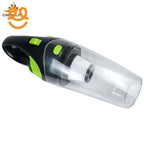 black and green handheld cordless vacuum cleaner with transparent dust container
