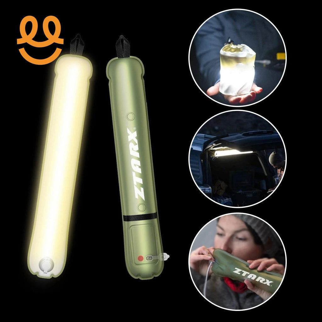 Ztarx Inflatable LED Tube Light USB Solar Charging Built-in Battery Air Light Waterproof