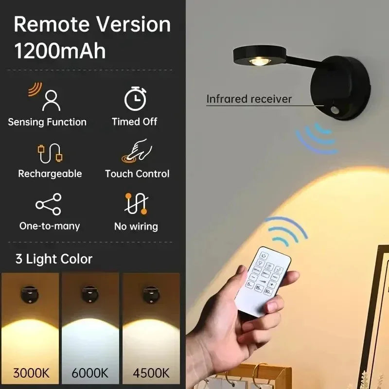 LED Motion Sensor Night Light Wireless USB Rechargeable with Remote Magnetic Wall Mount Indoor Lighting for Bedroom Hallway
