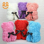 Romantic Valentine's DayCreative Eternal Flower Rose Bear Christmas Gift Rose Bear Hug Bear Wedding Flower Decoration Gift