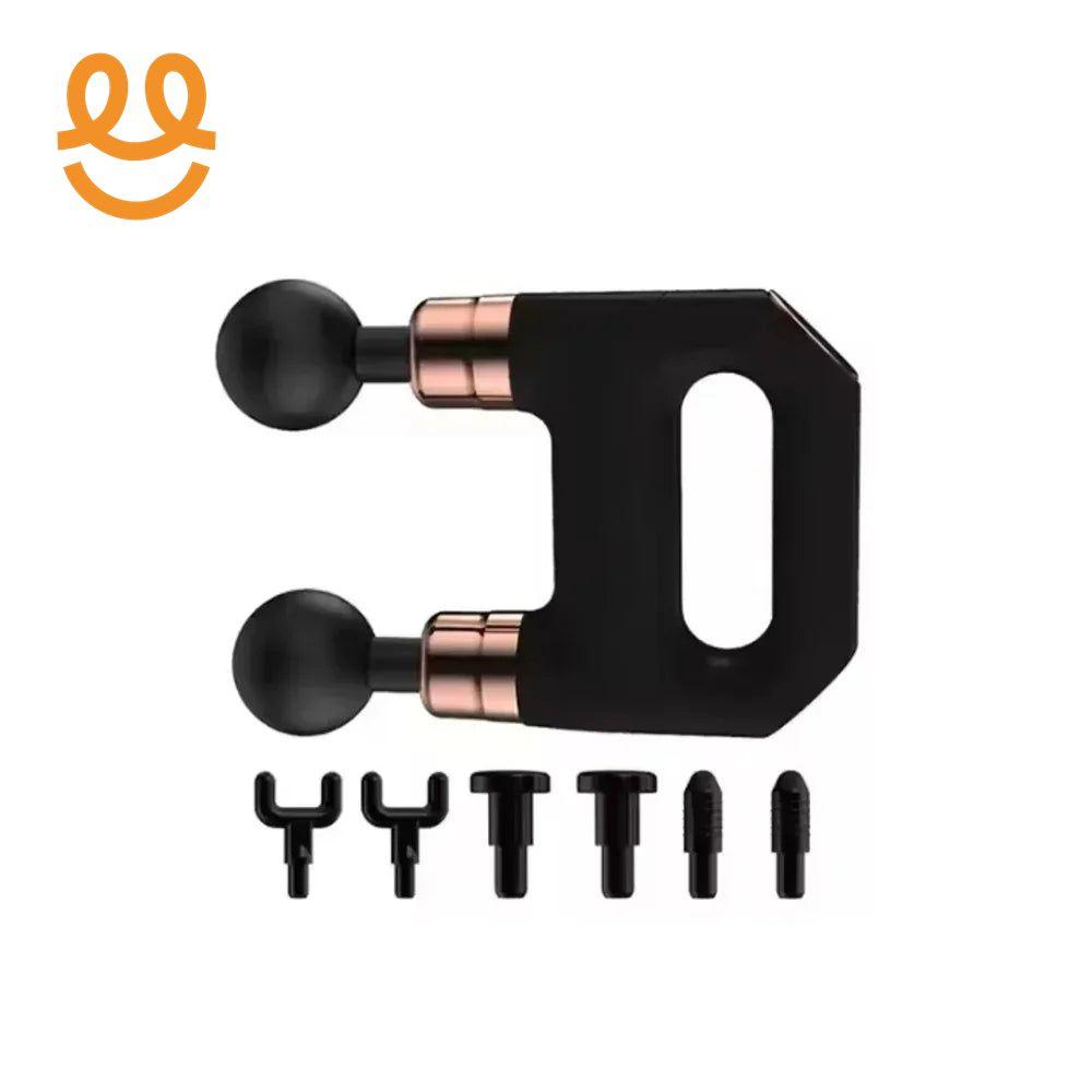 Electric Handheld Neck Body Back Facial Fitness Gun Massager Cordless Deep Tissue Vibration Double Head Muscle Massage Gun