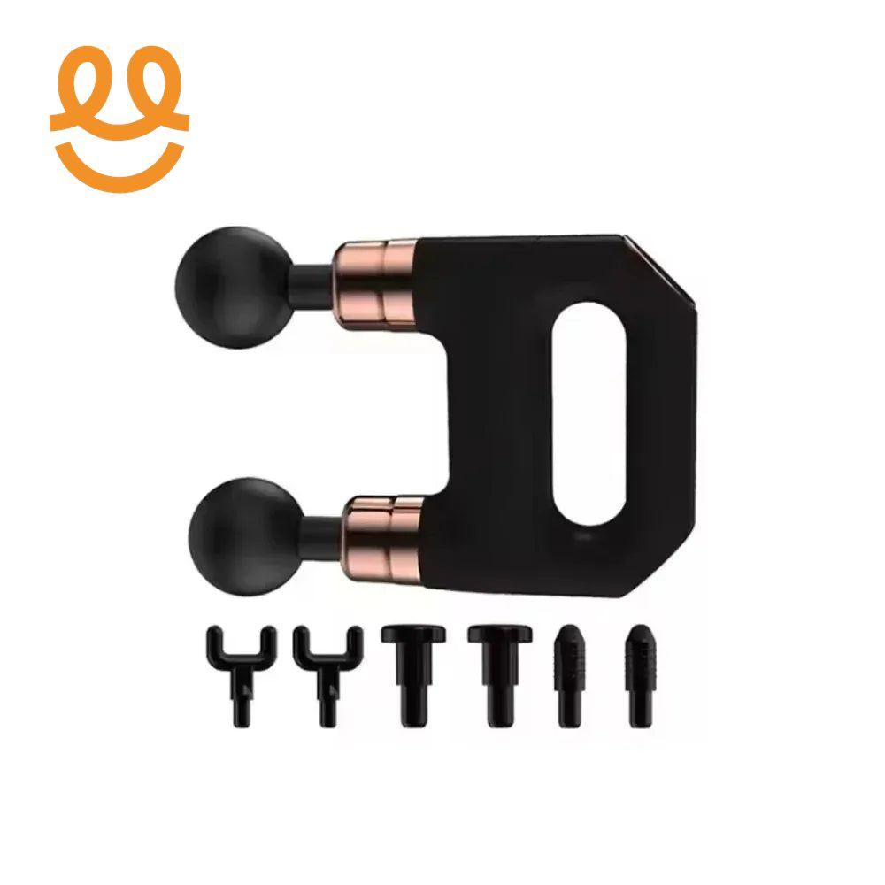 Electric Handheld Neck Body Back Facial Fitness Gun Massager Cordless Deep Tissue Vibration Double Head Muscle Massage Gun