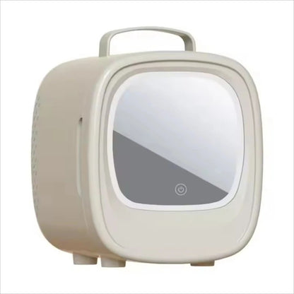 Portable Refrigerator Skin Care Cosmetics Beverage Cosmetics Mini Refrigerator with Mirror