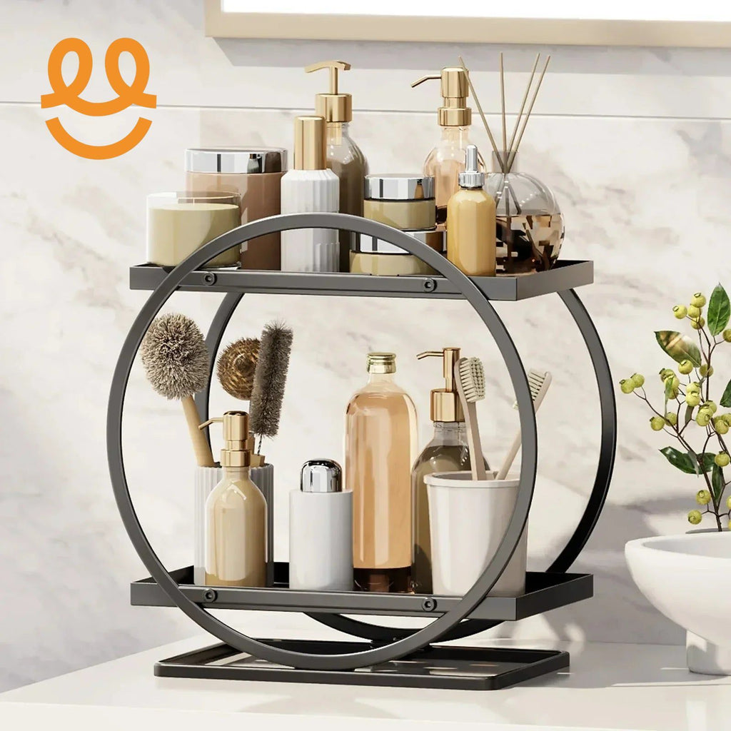 Shelf Light Luxury Toilet Bathroom Wash Rack Cosmetics Storage Box Desktop Dresser Rack