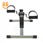 Compact pedal exerciser with adjustable straps and digital display for home fitness