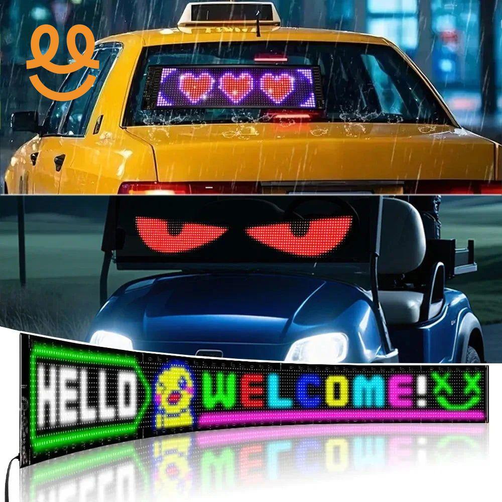 LED Matrix Pixel Panel Display Screen Flexible RGB Car Graffiti Scrolling Text Animation Shop Reminder Light Bluetooth