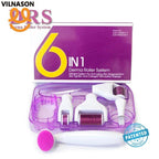 Vilnason 6 in 1 Derma Roller System with multiple roller heads for skin regeneration and anti-aging therapy