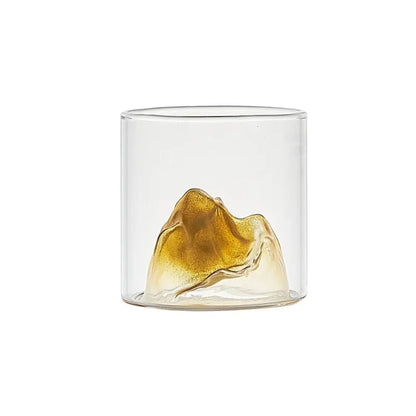 3D Mountain Glass Cups Japanese Fuji Mountain Whiskey Rock Glass Vodka Tumbler Wine Cup Milk Juice Drinking Glasses Drinkware