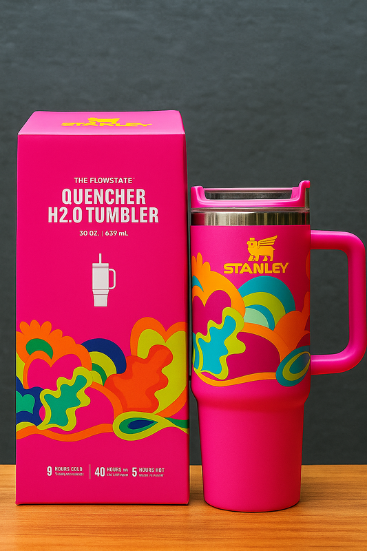 Quencher H2.0 Tumbler 30oz Pink – Stainless Steel Insulated Travel Mug with Handle & Straw