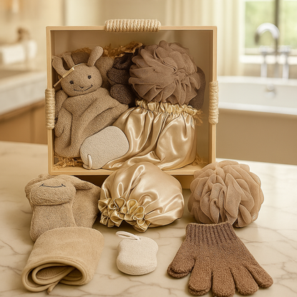 Deluxe Spa Bath Accessories Gift Set with Wooden Box Spa Accessories