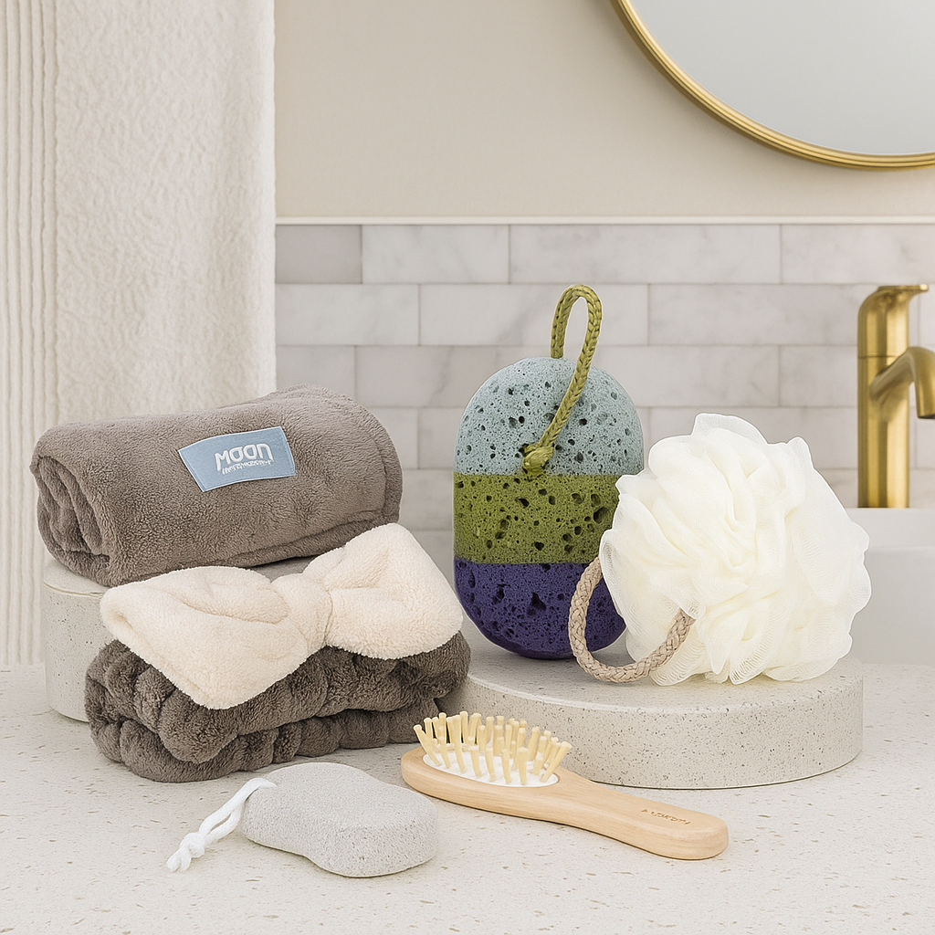 Deluxe Spa Bath Accessories Gift Set with Woven Basket Spa Accessories
