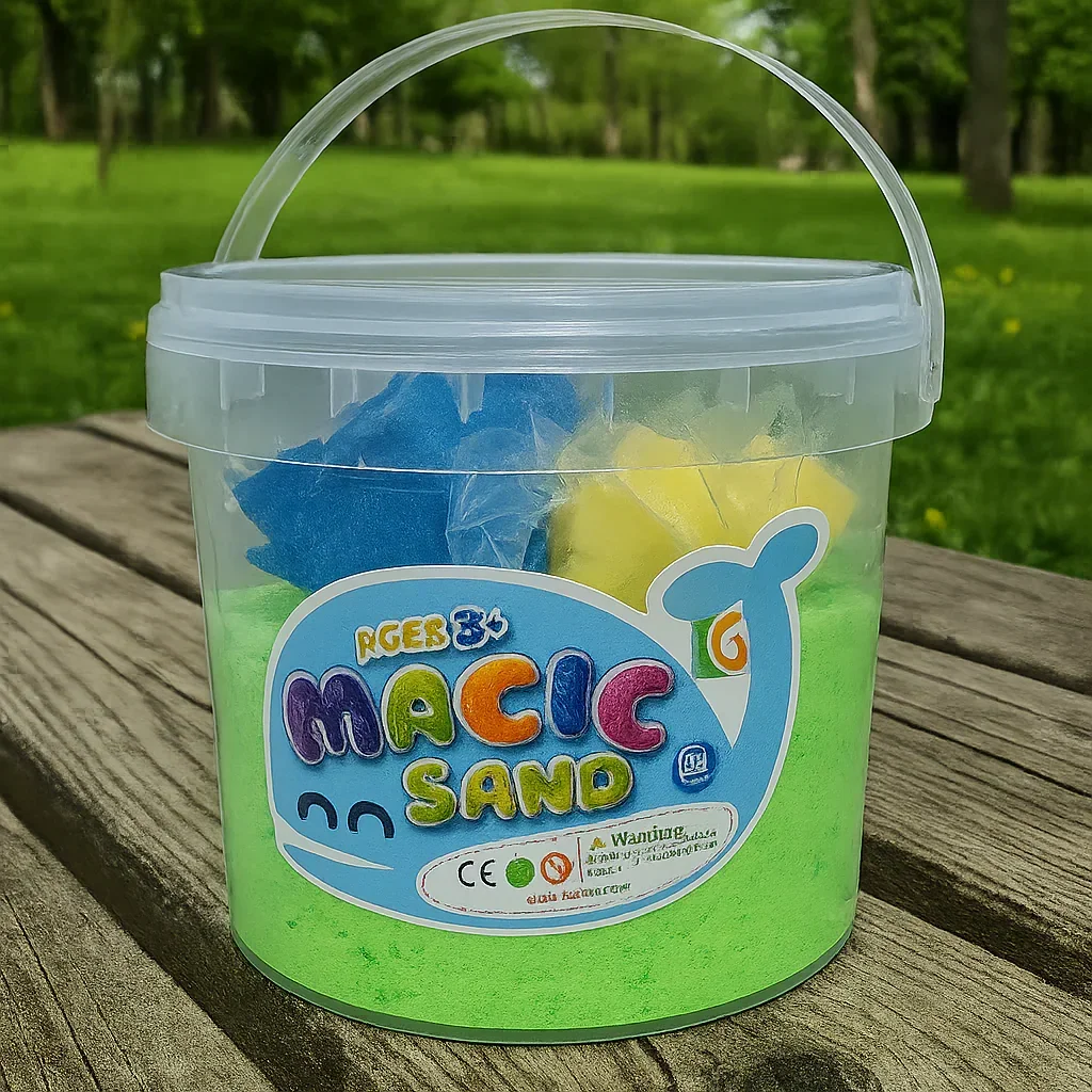 Magic Sand Play Bucket for Kids – Soft Moldable Creative Sand with Shapes, DIY Sensory Play Kit, Educational Indoor Activity Toy for Children Ages 3+