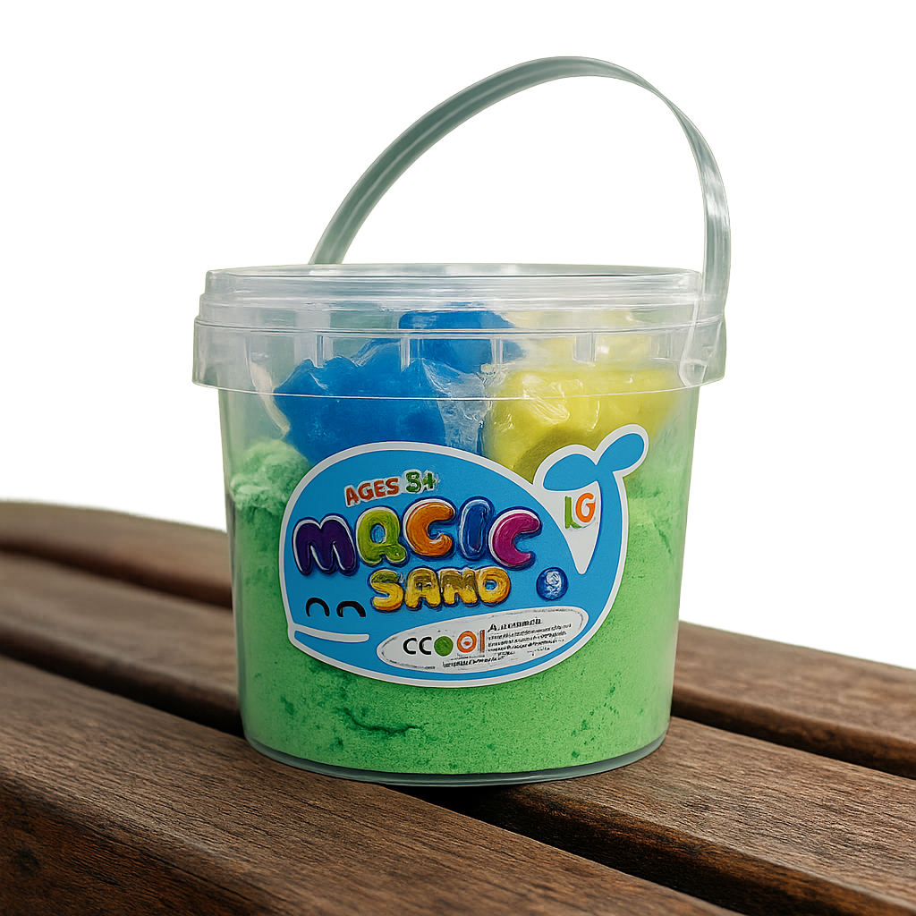 Magic Sand Play Bucket for Kids – Soft Moldable Creative Sand with Shapes, DIY Sensory Play Kit, Educational Indoor Activity Toy for Children Ages 3+