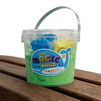 Magic Sand Play Bucket for Kids – Soft Moldable Creative Sand with Shapes, DIY Sensory Play Kit, Educational Indoor Activity Toy for Children Ages 3+